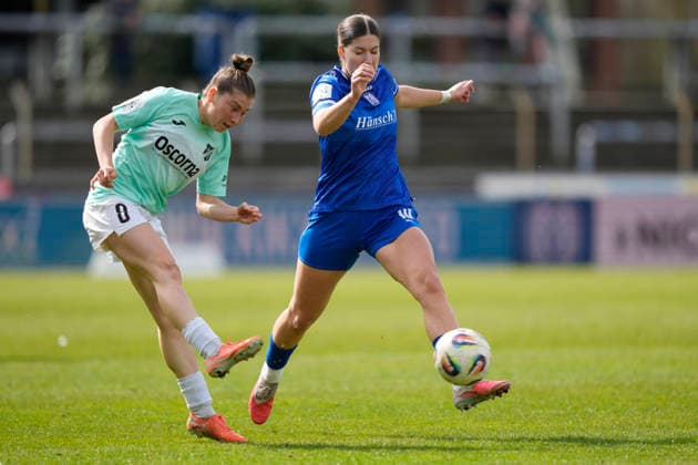 04.04.2026, Hänsch-Arena, Meppen, GER, 2. Bundesliga, Frauen: SV Meppen vs SC Sand, Anouk Blaschka (SV Meppen 10) DFL REGULATIONS PROHIBIT ANY USE OF PHOTOGRAPHS AS IMAGE SEQUENCES AND OR QUASI-VIDEO. Meppen Niedersachsen Deutschland Hänsch-Arena