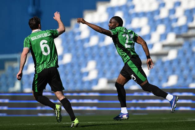 Mg Reggio Emilia 04 04 2026 - campionato di calcio serie A Sassuolo-Cagliari foto Matteo Gribaudi Image nella foto: esultanza gol Ulisses Garcia 