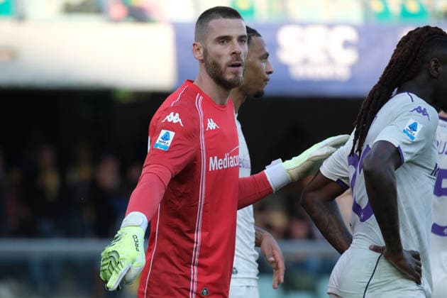 David de Gea of ACF Fiorentina during the soccer match between Hellas Verona FC and ACF Fiorentina, MD31 of Serie A Enilive Italian soccer championship 2025 2026 at Marcantonio Bentegodi Stadium on April 4, 2026, Verona, Italy.  Copyright: xRobertoxTommasini IPAxSportx xipa-agency.netx xx IPA_73753243 IPA_Agency_IPA73753243