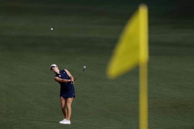 2026 Augusta National Women s Amateur golf tournament - Round 3 Paula Martin Sampedro of Spain hits from the fairway on the second hole during the final round of the 2026 Augusta National Women s Amateur golf tournament at the Augusta National Golf Club in Augusta, Georgia, USA, 04 April 2026. AUGUSTA GEORGIA United States  Copyright: xERIKxS.xLESSERx