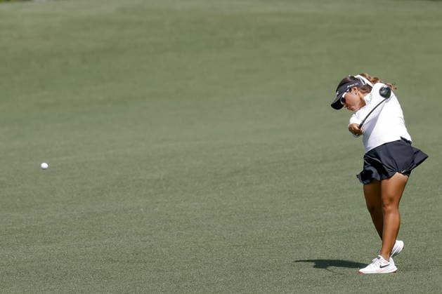 2026 Augusta National Women s Amateur golf tournament - Round 3 Maria Jose Marin (R) of Colombia hits from the fairway of second hole during the final round of the 2026 Augusta National Women s Amateur golf tournament at the Augusta National Golf Club in Augusta, Georgia, USA, 04 April 2026. AUGUSTA GEORGIA United States  Copyright: xERIKxS.xLESSERx