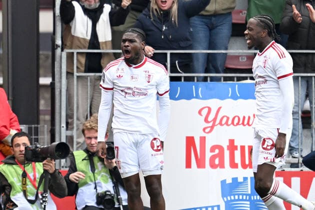 Stade Brestois 29 v Stade Rennais FC - Ligue 1 McDonald s 2025 2026 04 Junior DIAZ (sb29) - 07 Junior DINA EBIMBE (sb29) during the Ligue 1 McDonald s match between Brest and Rennes at Stade Francis Le Ble on April 4, 2026 in Brest, France. Brest France  Copyright: xFEPx 776348345