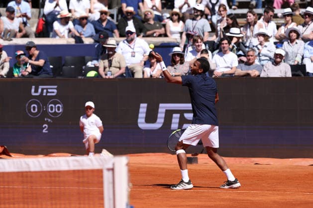 TENNIS : Bastide Medical UTS Nimes - 04 04 2026 NIMES, FRANCE : Â« The Gentle Warrior Â» Felix AUGER-ALIASSIME (1) lors de la demi-finale du Bastide Medical UTS Nimes, 1er evenement du tournoi 2026 de l™Ultimate Tennis Showdown aux Arenes de Nimes, le 4 avril 2026. NimesFrance  Copyright: xValentinaxClaretx