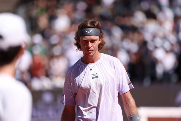 TENNIS : Bastide Medical UTS Nimes - 04 04 2026 NIMES, FRANCE : Â« Rublo Â» Andrey RUBLEV lors de la demi-finale du Bastide Medical UTS Nimes, 1er evenement du tournoi 2026 de l™Ultimate Tennis Showdown aux Arenes de Nimes, le 4 avril 2026. NimesFrance  Copyright: xValentinaxClaretx
