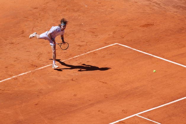 TENNIS : Bastide Medical UTS Nimes - 04 04 2026 NIMES, FRANCE : Â« Rublo Â» Andrey RUBLEV lors de la demi-finale du Bastide Medical UTS Nimes, 1er evenement du tournoi 2026 de l™Ultimate Tennis Showdown aux Arenes de Nimes, le 4 avril 2026. NimesFrance  Copyright: xValentinaxClaretx