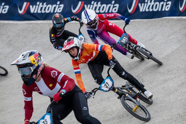 2026-04-04 - UEC BMX European Cup TIEL, NETHERLANDS - APRIL 4: 27 Michelle Wissing (NED) during the UEC BMX European Cup at the BMX Baan TFCC de Weirijders on April 4, 2026 in Tiel, Netherlands Tiel BMX Baan TFCC de Weirijders Netherlands Content not available for redistribution in The Netherlands directly or indirectly through any third parties. Copyright: xEdwinxBlaauwbroekx