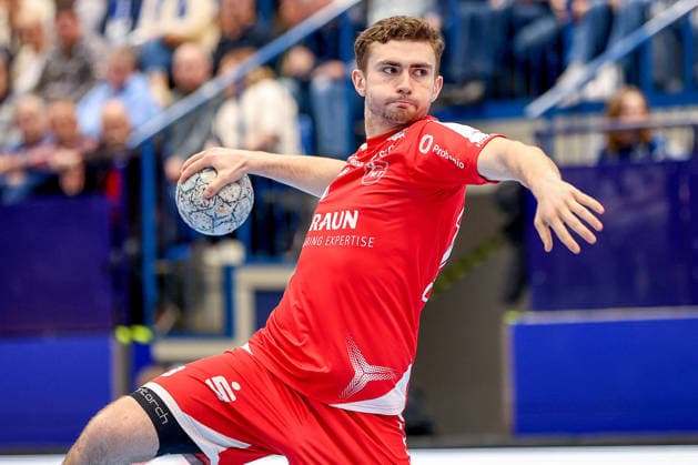 04.04.2026, xsscx, Handball, HBL, TBV Lemgo-Lippe - MT Melsungen, Saison 2025 2026 Herren, PHOENIX CONTACT arena: Florian Drosten (MT Melsungen 18) beim 7-Meter wurf Photo: xSandraxScherningxPressefotoKochx Nordrhein-Westfalen Deutschland