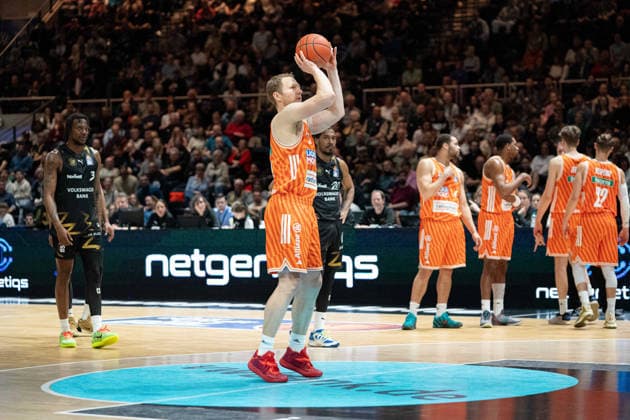 Christian Sengfelder (Nr. 43 ratiopharm Ulm) GER, Basketball Loewen Braunschweig gegen ratiopharm Ulm, Basketball, easyCredit BBL, Woche 28, Spielzeit 2025 26, 04.04.2026 GER, Basketball Loewen Braunschweig gegen ratiopharm Ulm, Basketball, easyCredit BBL, Woche 28, Spielzeit 2025 26, 04.04.2026 Braunschweig Copyright: xEibner-Pressefoto DanielxREINELTx EP_DRT