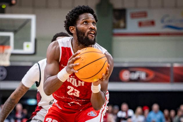 Barmer 2. Basketball Bundesliga ProA: Bayer Giants Leverkusen vs. RheinStars Koeln, 04.04.26 Leverkusen, 04.04.26 - Michael Jordan Miller (RheinStars Köln, 23) während des Spiels der Barmer 2. Basketball Bundesliga ProA: Bayer Giants Leverkusen vs. RheinStars Koeln in der Ostermann Arena in Leverkusen. Copyright: xBEAUTIFULxSPORTS LeahxKohringx