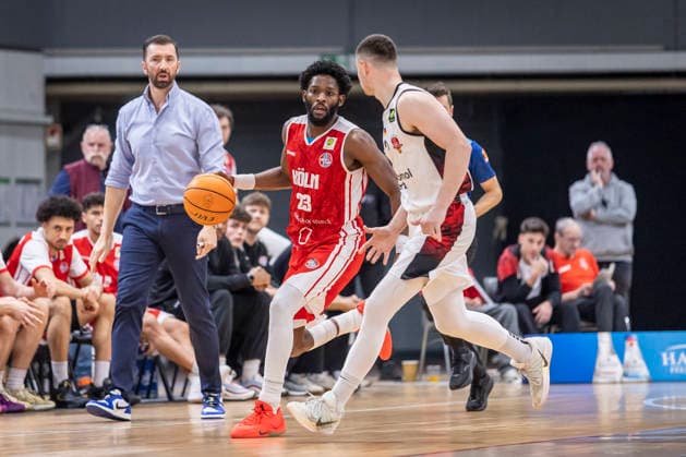 Barmer 2. Basketball Bundesliga ProA: Bayer Giants Leverkusen vs. RheinStars Koeln, 04.04.26 Leverkusen, 04.04.26 - Michael Jordan Miller (RheinStars Köln, 23) während des Spiels der Barmer 2. Basketball Bundesliga ProA: Bayer Giants Leverkusen vs. RheinStars Koeln in der Ostermann Arena in Leverkusen. Copyright: xBEAUTIFULxSPORTS LeahxKohringx