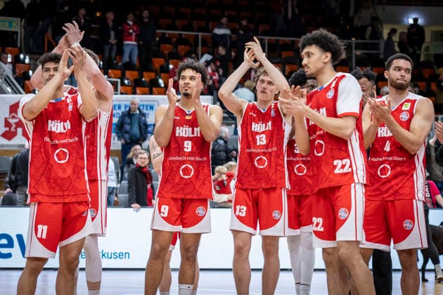 Barmer 2. Basketball Bundesliga ProA: Bayer Giants Leverkusen vs. RheinStars Koeln, 04.04.26 Leverkusen, 04.04.26 - Die RheinStars Köln gewinnen das Derby gegen die Bayer Giants Leverkusen während des Spiels der Barmer 2. Basketball Bundesliga ProA: Bayer Giants Leverkusen vs. RheinStars Koeln in der Ostermann Arena in Leverkusen. Copyright: xBEAUTIFULxSPORTS LeahxKohringx