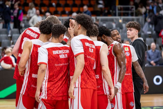 Barmer 2. Basketball Bundesliga ProA: Bayer Giants Leverkusen vs. RheinStars Koeln, 04.04.26 Leverkusen, 04.04.26 - Die RheinStars Köln gewinnen das Derby gegen die Bayer Giants Leverkusen während des Spiels der Barmer 2. Basketball Bundesliga ProA: Bayer Giants Leverkusen vs. RheinStars Koeln in der Ostermann Arena in Leverkusen. Copyright: xBEAUTIFULxSPORTS LeahxKohringx