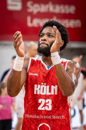 Barmer 2. Basketball Bundesliga ProA: Bayer Giants Leverkusen vs. RheinStars Koeln, 04.04.26 Leverkusen, 04.04.26 - Michael Jordan Miller (RheinStars Köln, 23) während des Spiels der Barmer 2. Basketball Bundesliga ProA: Bayer Giants Leverkusen vs. RheinStars Koeln in der Ostermann Arena in Leverkusen. Copyright: xBEAUTIFULxSPORTS LeahxKohringx
