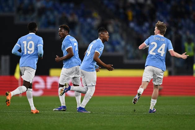 Tijjani Noslin of S.S. Lazio celebrates after scoring the goal o 1-1 during the 31th matchday of the Serie A championship between S.S. Lazio and Parma Calcio 1913 at the Olympic Stadium on April 4, 2026 in Rome, Italy.  Copyright: xDomenicoxCippitelli IPAxSportx xipa-agency.netx xx IPA_73758753 IPA_Agency_IPA73758753