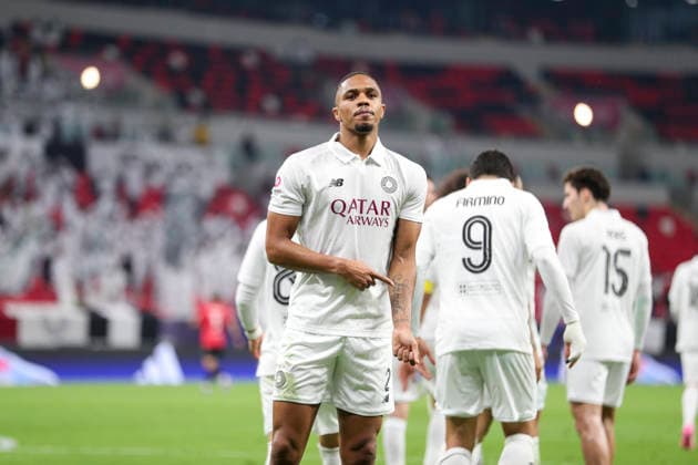 Qatar: Fußball Qatar Stars League 2025-2026, 20. Spieltag Al-Rayyan vs Al-Sadd Ahmad bin Ali Stadium , (Doha): Tor und Torjubel zum Pedro Miguel (Al-Sadd, 2) *** Qatar Football Qatar Stars League 2025 2026, Matchday 20 Al Rayyan vs Al Sadd Ahmad bin Ali Stadium , Doha Goal and goal celebration for Pedro Miguel Al Sadd, 2 Copyright: xOumaimaxSouaidix