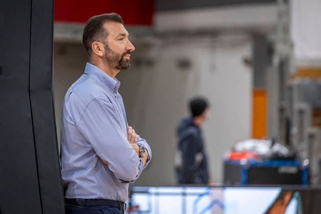 Barmer 2. Basketball Bundesliga ProA: Bayer Giants Leverkusen vs. RheinStars Koeln, 04.04.26 Leverkusen, 04.04.26 - Zoran Kukic (Head Coach RheinStars Köln) während des Spiels der Barmer 2. Basketball Bundesliga ProA: Bayer Giants Leverkusen vs. RheinStars Koeln in der Ostermann Arena in Leverkusen. Copyright: xBEAUTIFULxSPORTS LeahxKohringx