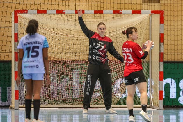 GER, Bad Langensalza, Thüringer HC vs HSG Bensheim Auerbach Flames, Alsco Handball Bundesliga Frauen, Handball, DHB, Spielzeit 2025 2026, Weststadthalle Bensheim, 22. Spieltag im Bild: Marlene Wagner (Bensheim Flames) DFB DFL REGULATIONS PROHIBIT ANY USE OF PHOTOGRAPHS AS IMAGE SEQUENCES AND OR QUASI-VIDEO, 04.04.2026 Copyright: HMBxMedia HendrikxHamelau