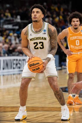 Michigan Wolverines Vs Tennessee Volunteers in Chicago, US - 29 Mar 2026 Yaxel Landeborg of the Michigan Wolverines in action against the Tennessee Volunteers in the Elite Eight round of the NCAA, College League, USA Men s Basketball Tournament at the United Center. Final score; Michigan 95-62 Tennessee. Chicago United States Copyright: xNicholasxMullerx xSOPAxImagesx NMULLER_MICH_TENN_NCAAELITE8(12)