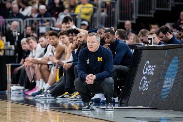 March 29, 2026, Chicago, Illinois, United States: Head coach Dusty May of the Michigan Wolverines in action against the Tennessee Volunteers in the Elite Eight round of the NCAA, College League, USA Men s Basketball Tournament at the United Center. Final score; Michigan 95-62 Tennessee. Chicago United States - ZUMAs197 20260329_aaa_s197_908 Copyright: xNicholasxMullerx