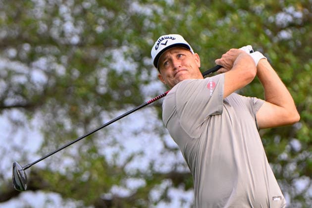 SAN ANTONIO, TX - APRIL 04: Alex Noren (SWE) watches his tee shot on 2 during the third round of the Valero Texas Open on April 4, 2026, at the AT&T Oaks Course at TPC San Antonio, San Antonio, Texas. (Photo by Ken Murray Icon Sportswire) GOLF: APR 04 PGA, Golf Herren Valero Texas Open EDITORIAL USE ONLY Icon2604040113