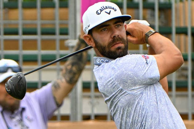 SAN ANTONIO, TX - APRIL 04: Erik van Rooyen (RSA) watches his tee shot on 1 during the third round of the Valero Texas Open on April 4, 2026, at the AT&T Oaks Course at TPC San Antonio, San Antonio, Texas. (Photo by Ken Murray Icon Sportswire) GOLF: APR 04 PGA, Golf Herren Valero Texas Open EDITORIAL USE ONLY Icon2604040243