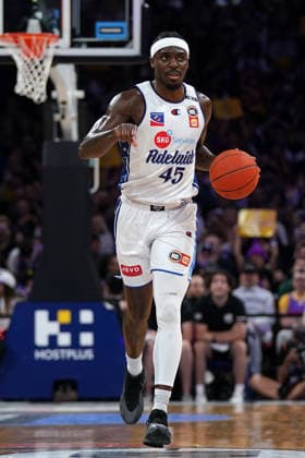 NBL KINGS 36ERS, Zylan Cheatham of the 36ers runs with the ball during NBL grand final, game five, Sydney Kings v Adelaide 36ers, at Qudos Bank Arena in Sydney, Sunday, April 5, 2026. ( NO ARCHIVING, EDITORIAL USE ONLY SYDNEY NEW SOUTH WALES AUSTRALIA  Copyright: xROBBIExSTEPHENSONx 20260405119921515306