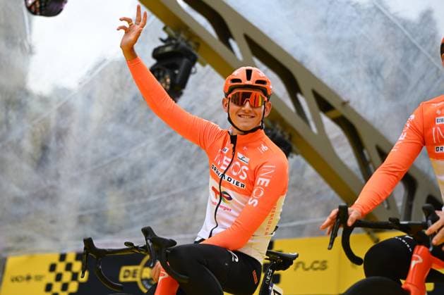 British Joshua Tarling of INEOS Grenadiers pictured at the start of the men s race of the Ronde van Vlaanderen Tour des Flandres Tour of Flanders UCI WorldTour one day cycling race, 278 km from Antwerp to Oudenaarde, Sunday 05 April 2026. ELIASxROM  x169845269x