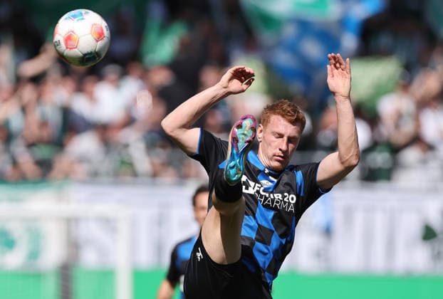 Curda Laurin , SpVgg Greuther Fürth-SC Paderborn 07 , 2.Bundesliga , Fußball , in Sportpark Ronhof Thomas Sommer Stadion, in Fürth , Bayern , Deutschland. April 05 , 2026 . Photo by: Davide Elias IPA Photo Pressefoto DENL Copyright: xDavidexEliasx