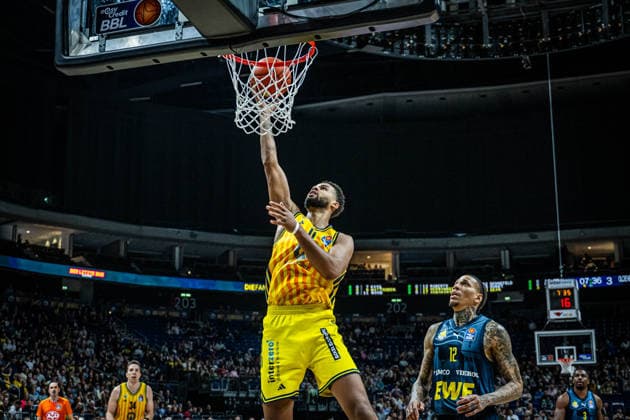 Basketball Berlin 05.04.2026 Saison 2025 2026 EasyCredit BBL 1. Bundesliga Männer, Herren Alba Berlin - EWE Baskets Oldenburg Norris Agbakoko (Alba Berlin, No.17)