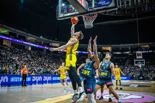 Basketball Berlin 05.04.2026 Saison 2025 2026 EasyCredit BBL 1. Bundesliga Männer, Herren Alba Berlin - EWE Baskets Oldenburg Alex O Connell (Alba Berlin, No.03)