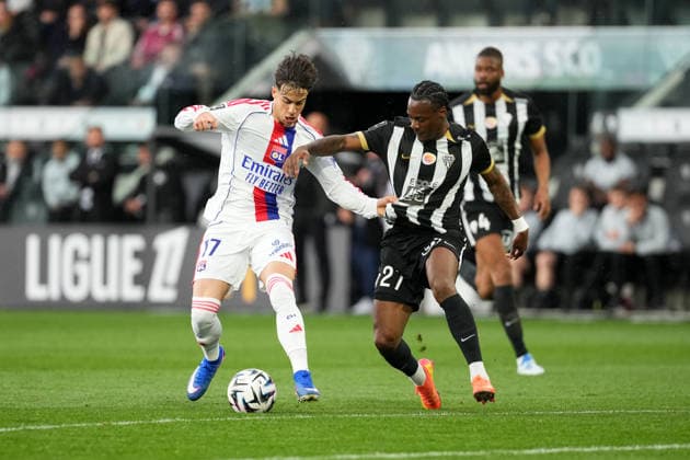 Angers SCO v Olympique Lyonnais - Ligue 1 McDonald s 2025 2026 17 Afonso MOREIRA (ol) - 27 Lilian RAOLISOA (sco) during the Ligue 1 McDonald s match between Angers and Lyon at Stade Raymond Kopa on April 5, 2026 in Angers, France. Angers France  Copyright: xFEPx 776348344