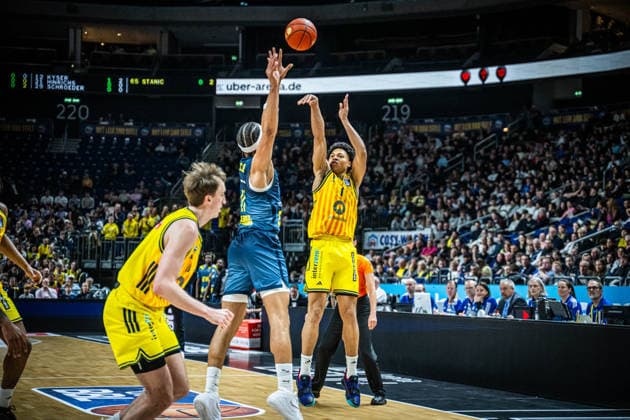 Basketball Berlin 05.04.2026 Saison 2025 2026 EasyCredit BBL 1. Bundesliga Männer, Herren Alba Berlin - EWE Baskets Oldenburg Jack Kayil (Alba Berlin, No.07)