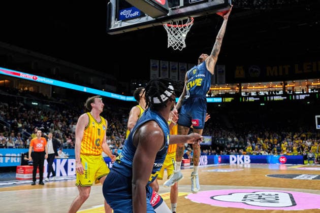 Michale Kyser (EWE Baskets Oldenburg, 12), GER, ALBA Berlin vs. EWE Baskets Oldenburg, Basketball Herren, easy Credit BBL, Saison 2025 2026, 28. Spieltag, 05.04.2026 GER, ALBA Berlin vs. EWE Baskets Oldenburg, Basketball Herren, easy Credit BBL, Saison 2025 2026, 28. Spieltag, 05.04.2026 Berlin