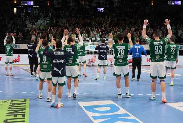 GER HBL Saison 2025 2026 FÜCHSE Berlin vs SC DhfK Leipzig, 05.04.26, Max-Schmeling-Halle, Berlin, Dank an die Fans, Team FÜCHSE Berlin