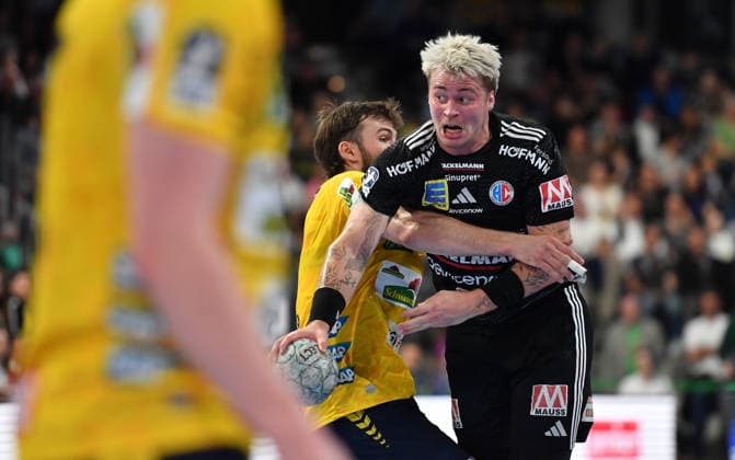 05.04.2026 - Handball - 1. Bundesliga DAIKIN HBL - Saison 2025 2026 - 27. Spieltag: HC Erlangen Metropolregion Nürnberg HCE - Rhein-Neckar Löwen - OGo - xogox - Marek Nissen (6, HC Erlangen HCE )