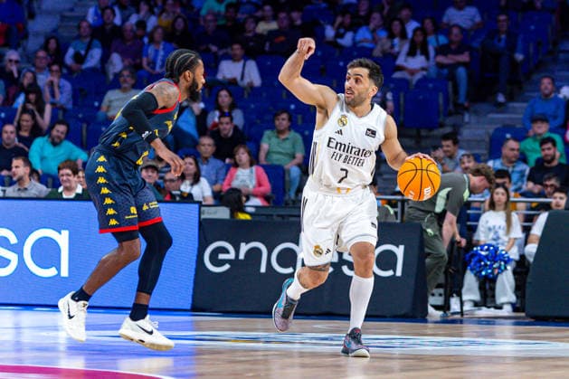 ESP: Real Madrid v Morabanc Andorra. Liga Endesa Facundo Campazzo of Real Madrid during the Liga Endesa match, between Real Madrid and Morabanc Andorra played at Movistar Arena Stadium on April 5, 2026 in Madrid Spain Madrid Spain Basketball Copyright: xAlbaxPachecox xAgenciaxLOFx