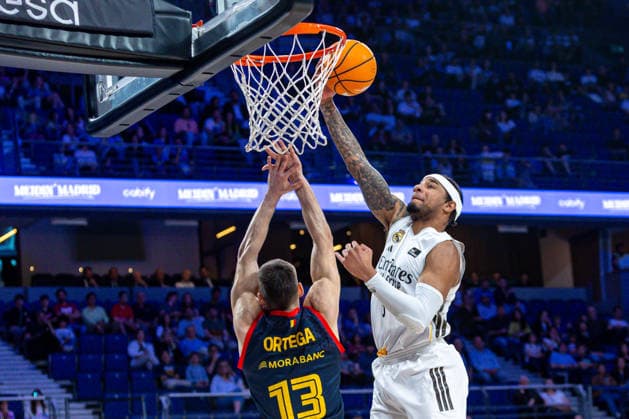 ESP: Real Madrid v Morabanc Andorra. Liga Endesa Chuma Okeke of Real Madrid during the Liga Endesa match, between Real Madrid and Morabanc Andorra played at Movistar Arena Stadium on April 5, 2026 in Madrid Spain Madrid Spain Basketball Copyright: xAlbaxPachecox xAgenciaxLOFx