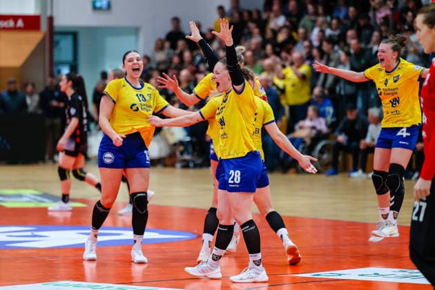 Lara Tauchmann (HC Leipzig, 28) Jubel Freude nach dem Sieg , HC Leipzig vs HC Roedertal, Handball, 2. Alsco Handball Bundesliga Frauen, 05. Spieltag, Saison 2025 2026, 05.04.2026, HC Leipzig vs HC Roedertal, Handball, 2. Alsco Handball Bundesliga Frauen, 05. Spieltag, Saison 2025 2026, 05.04.2026 Leipzig Copyright: xEibner-Pressefoto LauraxRoemerx EP_LRR
