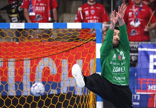 05.04.2026, Deutschland, Bietigheim, Handball 2. Bundesliga, SG BBM Bietigheim vs. TV 05 07 Hüttenberg, Martin Tomovski (BBM)