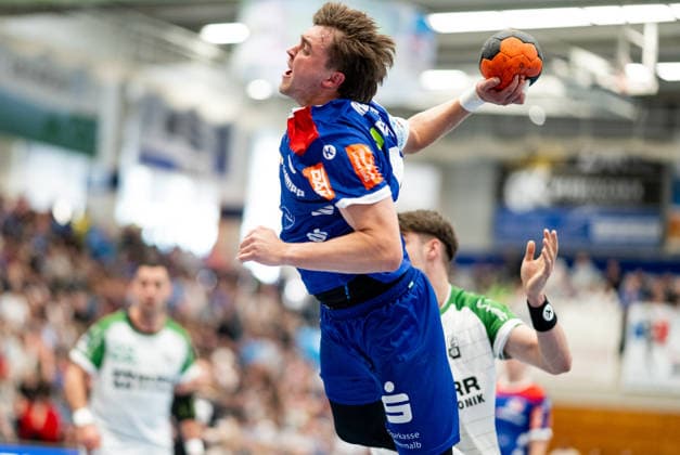 Elias Huber (HBW Balingen Weilstetten, 07), HBW Balingen Weilstetten vs. HC Oppenweiler Backnang, Handball, 2. Bundesliga, 26. Spieltag, Saison 2025 2026, 05.04.2026, Eibner-Pressefoto Andreas Ulmer HBW Balingen Weilstetten vs. HC Oppenweiler Backnang, Handball, 2. Bundesliga, 26. Spieltag, Saison 2025 2026, 05.04.2026, Balingen Copyright: xEibner-Pressefoto AndreasxUlmerx EP_AUR
