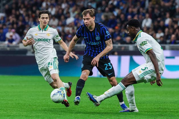 FC Internazionale vs AS Roma - Serie A 2025 26 - 05 04 2026 Nicolo Barella of FC Internazionale seen in action during Serie A 2025 26 football match between FC Internazionale and AS Roma at San Siro Stadium in Milan Copyright: xBEAUTIFULxSPORTS Carabellix