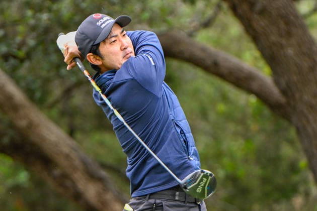 SAN ANTONIO, TX - APRIL 05: Takumi Kanaya (JPN) watches his tee shot on 14 during the third round of the Valero Texas Open on April 5, 2026, at the AT&T Oaks Course at TPC San Antonio, San Antonio, Texas. (Photo by Ken Murray Icon Sportswire) GOLF: APR 05 PGA, Golf Herren Valero Texas Open EDITORIAL USE ONLY Icon2604050074