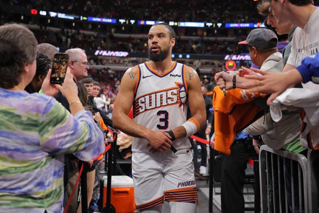 CHICAGO, IL - APRIL 05: Dillon Brooks 3 of the Phoenix Suns after a game against the Chicago Bulls on April 5, 2026 at the United Center in Chicago, Illinois. (Photo by Melissa Tamez Icon Sportswire) NBA, Basketball Herren, USA APR 05 Phoenix Suns at Chicago Bulls EDITORIAL USE ONLY Icon260405039