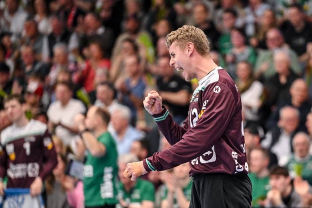 Goeppingen, Deutschland, 05.04.26: Torwart Kristian Saveras (FRISCH AUF! Goeppingen) gestikuliert, gestik waehrend des Daikin Handball Bundesliga Spiels zwischen FRISCH AUF! Goeppingen vs SC Magdeburg in der EWS Arena am 05. April 2026 in Goeppingen, Deutschland. (Foto von Harry Langer DeFodi Images) Goeppingen, Germany, 05.04.26: Torwart Kristian Saveras (FRISCH AUF! Goeppingen) gestures during the Daikin Handball Bundesliga match between FRISCH AUF! Goeppingen vs SC Magdeburg at EWS Arena on April 5, 2026 in Goeppingen, Germany. (Photo by Harry Langer DeFodi Images) (Photo by Harry Langer DeFodi Images) -