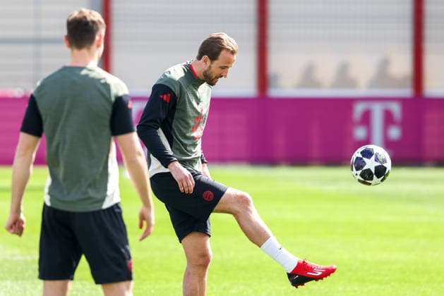 Harry Kane (FC Bayern Muenchen, 09), GER, Abschlusstraining, FC Bayern Muenchen, Fussball, UEFA Champions League, Viertelfinale, Hinspiel, Saison 2025 2026, 06.04.2026, GER, Abschlusstraining, FC Bayern Muenchen, Fussball, UEFA Champions League, Viertelfinale, Hinspiel, Saison 2025 2026, 06.04.2026 Muenchen Copyright: xEibner-Pressefoto JennixMaulx EP_JML