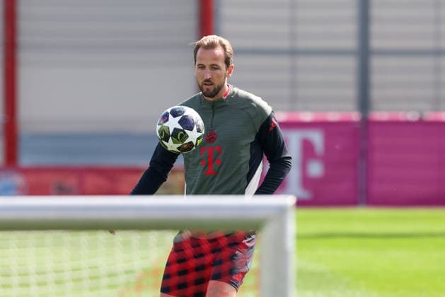 Harry Kane (FC Bayern Muenchen, 09), GER, Abschlusstraining, FC Bayern Muenchen, Fussball, UEFA Champions League, Viertelfinale, Hinspiel, Saison 2025 2026, 06.04.2026, GER, Abschlusstraining, FC Bayern Muenchen, Fussball, UEFA Champions League, Viertelfinale, Hinspiel, Saison 2025 2026, 06.04.2026 Muenchen Copyright: xEibner-Pressefoto JennixMaulx EP_JML