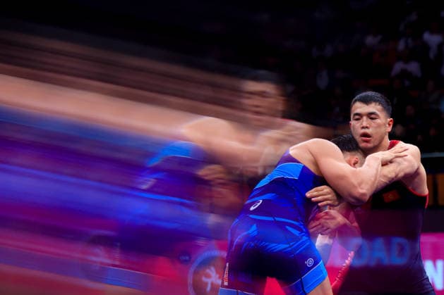 Senior Wrestling Asian Championships 77kg GR - Akzhol Makhmudov (KGZ) df. Isami Horikita (JPN) *** Senior Wrestling Asian Championships 77kg GR Akzhol Makhmudov KGZ df Isami Horikita JPN Copyright: xKostadinxAndonovx xUnitedxWorldxWrestlingx Kostadin Andonov United World Wrestling
