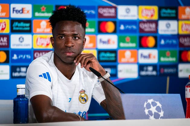 REAL MADRID V BAYERN MUNCHEN. CHAMPIONS LEAGUE 2025 2026. QUARTER-FINALS. 1ST LEG. Real Madrid CF s Vinicius Junior during the press conference, PK, Pressekonferenz prior to the Champions League Quarter-finals, first leg against Bayern Munchen. April 6, 2026. (ALTERPHOTOS Tomas Garrido) MadridSpain  Copyright: xTomasxGarridox