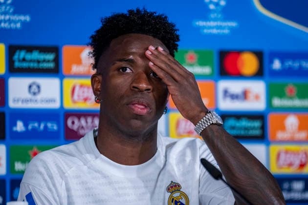 Real Madrid CF Training Session And press conference, PK, Pressekonferenz - UEFA Champions League 2025 26 Quarter-Final First Leg MADRID, SPAIN - APRIL 6: Vinicius Junior of Real Madrid is seen during the press conference during the training session and press conference ahead of the UEFA Champions League 2025 26 Quarter-Final First Leg against FC Bayern München at Ciudad Real Madrid on April 6, 2026 in Madrid, Spain. Valdebebas Ciudad Real Madrid Madrid Spain Copyright: xAlbertoxGardinx AGardin_20260606_Foot_Champ_Real_Madrid_PC_1169