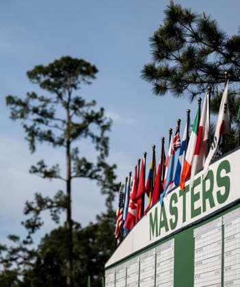 260406 General view of the leaderboard prior to the 2026 Masters Golf Tournament on April 6, 2026 in Augusta. Photo: Petter Arvidson BILDBYRAN kod PA PA1190 golf masters bbeng the masters augusta genre Copyright: PETTERxARVIDSON BB260406PA018
